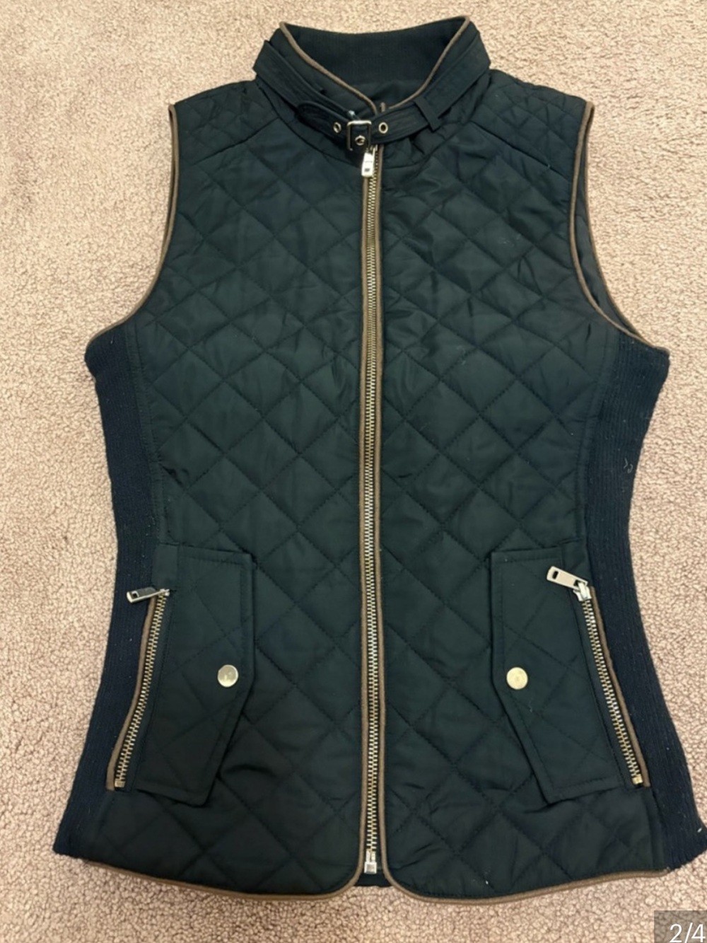 3 for $14 Chocolate Quilted black Sleeveless Vest size small